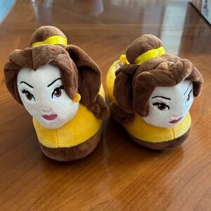 Disney Belle Plush Kids Slippers in Yellow and Brown 7/8 Toddler